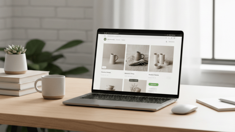 Free theme for Shopify displayed on a modern ecommerce store dashboard