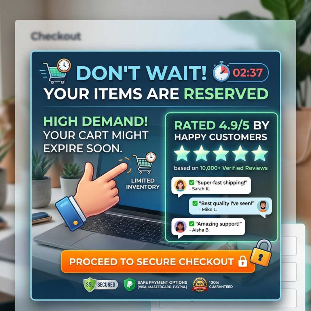 Checkout page with trust badges and security message