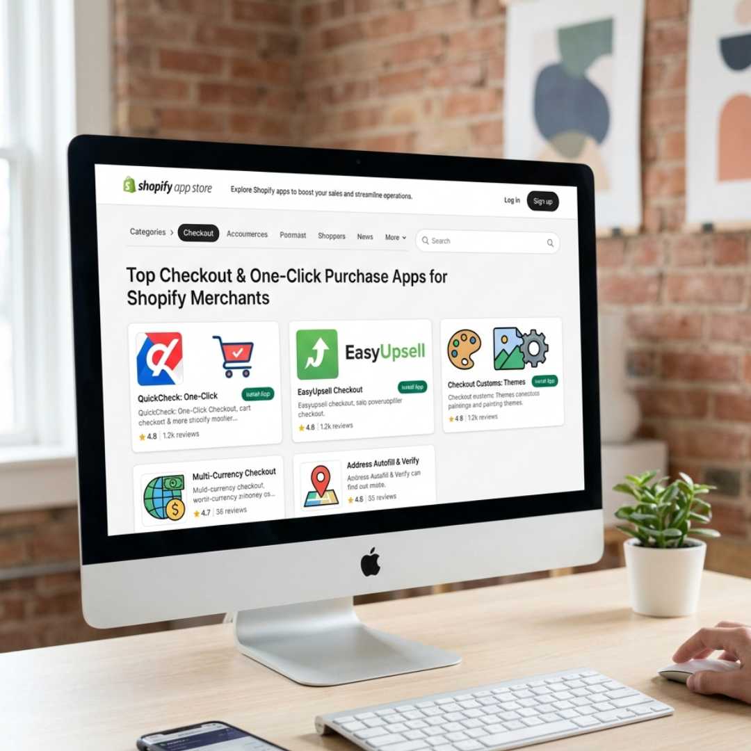 Shopify App Store showing checkout-related apps
