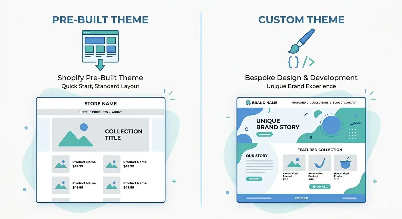 Pre-Built Shopify Theme Vs. Custom Shopify Theme: Which Should You Choose?