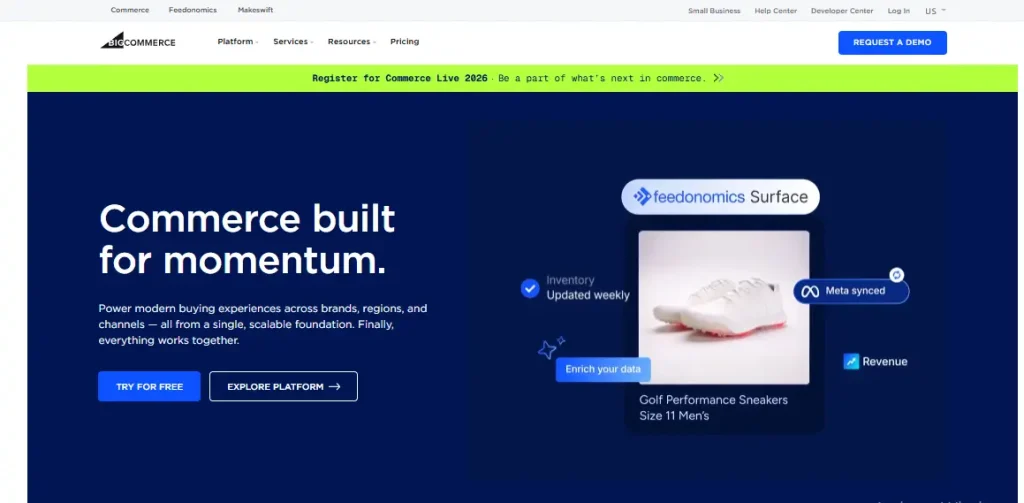 bigcommerce platform for e-Commerce website builders for small businesses