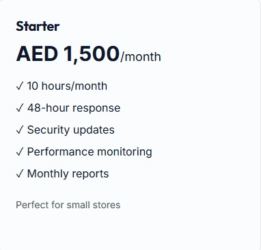 Starter Shopify Maintenance Packages
