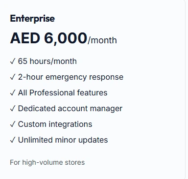 Enterprise Shopify Maintenance Packages