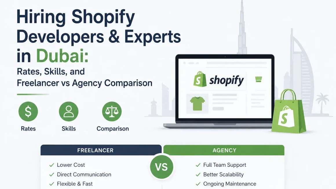 Hiring Shopify Developers and Experts in Dubai: Complete Guide to Rates, Skills, and Freelancer vs Agency 