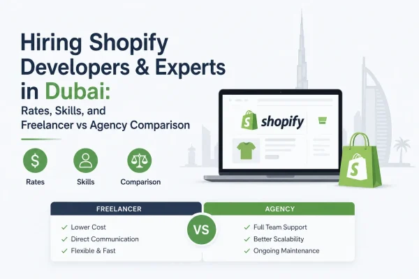 Hiring Shopify Developers and Experts in Dubai: Complete Guide to Rates, Skills, and Freelancer vs Agency 