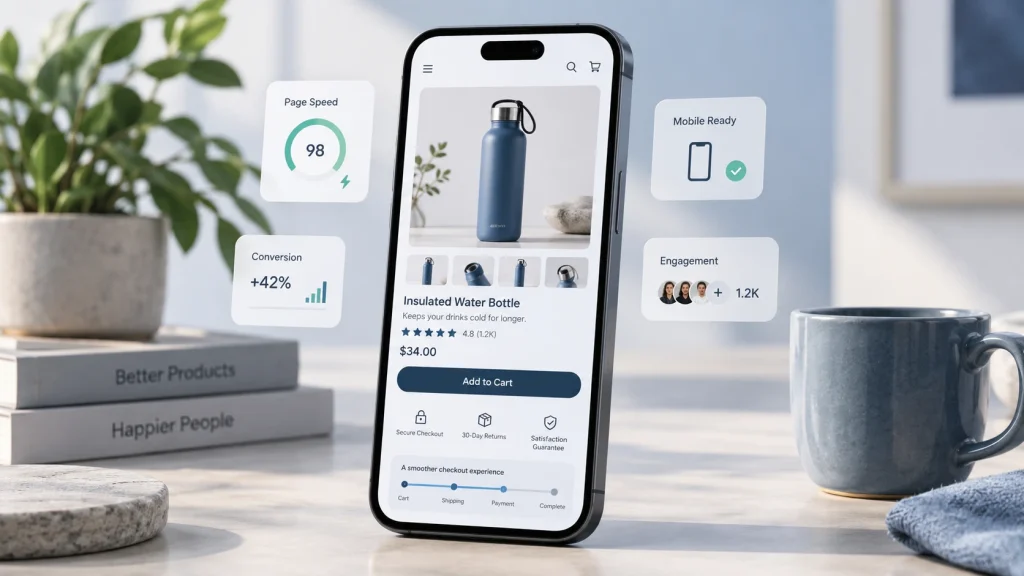 Shopify ecommerce store optimized for paid traffic and conversions