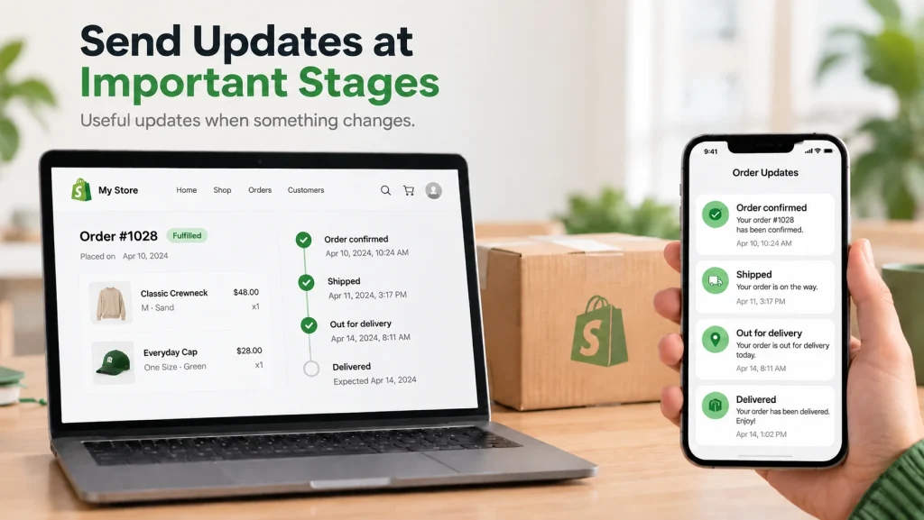 The Shopify website shows order racking