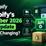 Shopify October 2026 API update highlighting changes to shipping, inventory, order management, payments, and app integrations.